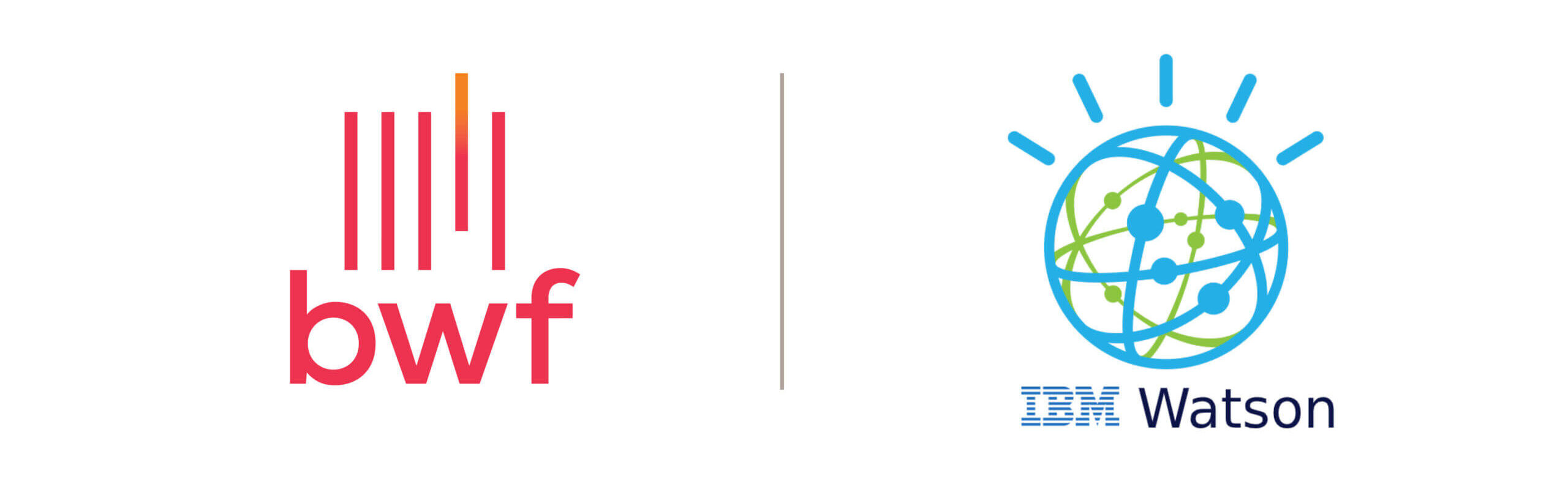 Image showing the BWF and IBM Watson logos side by side